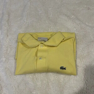 Lacoste Classique Polo Shirt‎ In Yellow Mens Size XLarge Rare
